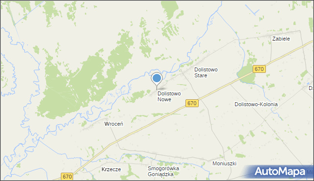 mapa Dolistowo Nowe, Dolistowo Nowe na mapie Targeo